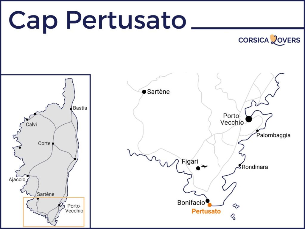 Karte Kap Pertusato Bonifacio Korsika