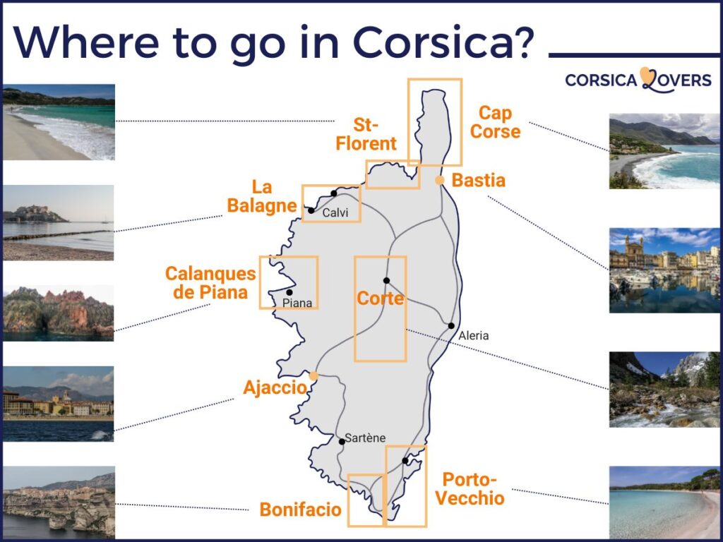 Map or go Corsica destinations