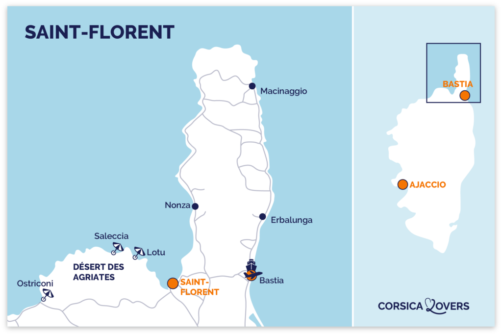 Karte Saint Florent Korsika