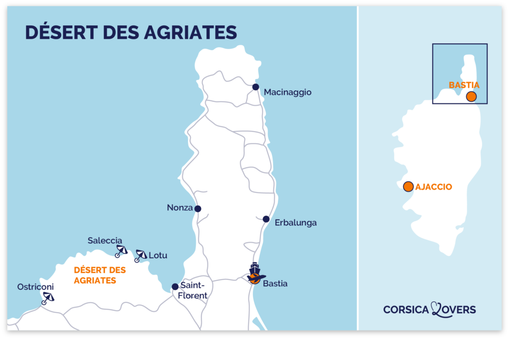 Map Desert des Agriates Corsica