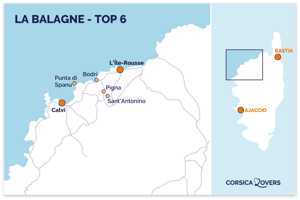 Map what to do Corsica Balagne visit