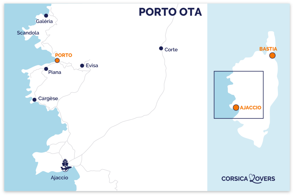 Mapa Porto Ota Córcega