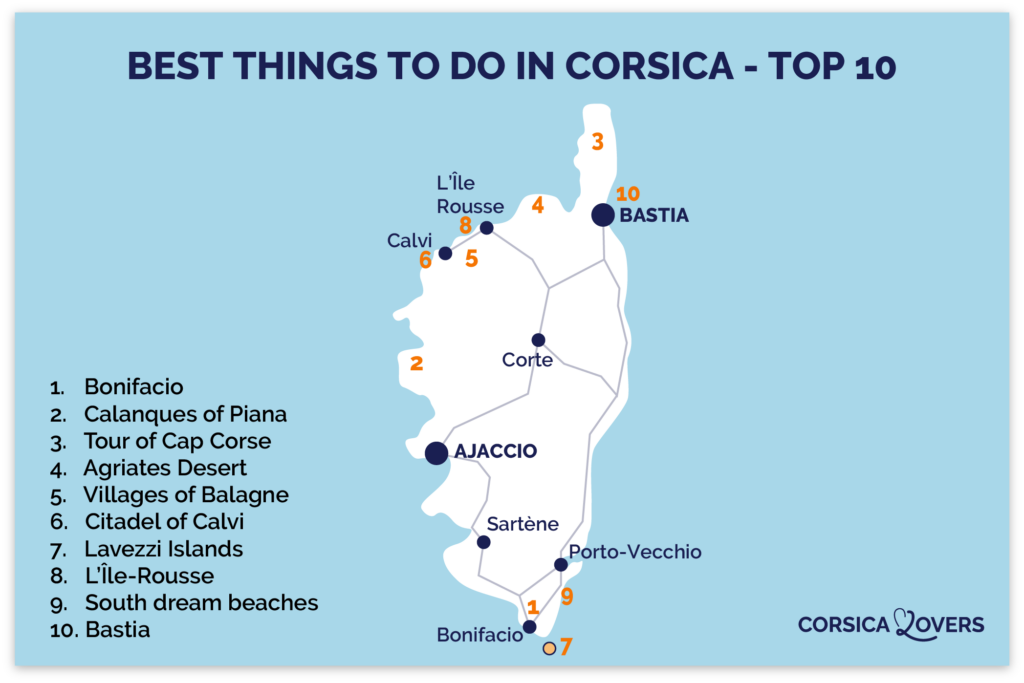 what to do in corsica top 10 map