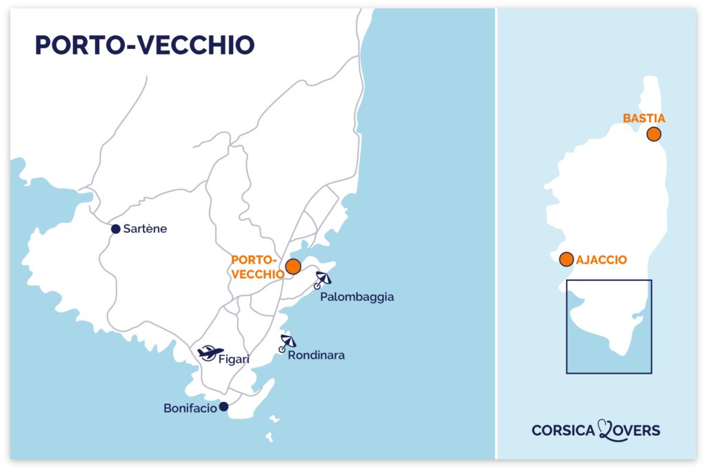 Map of Porto Vecchio Corsica