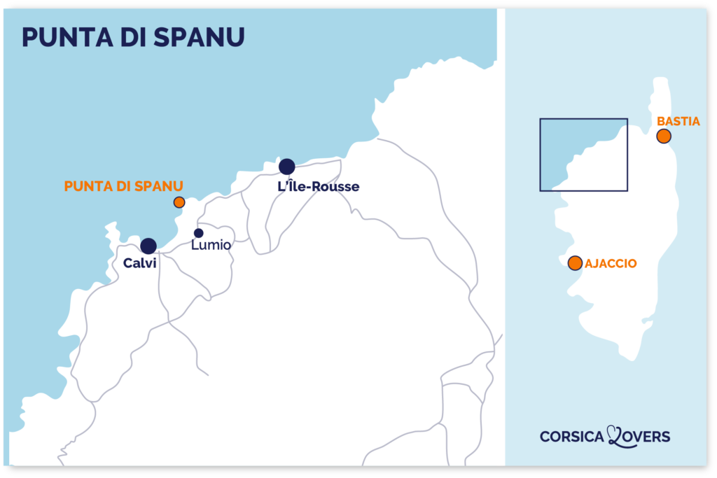 Karte Punta di Spanu Balagne Korsika