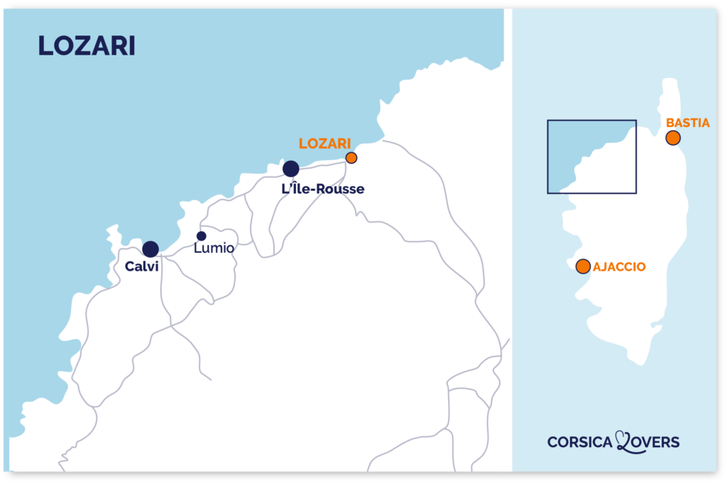 Map of Lozari Corsica beach