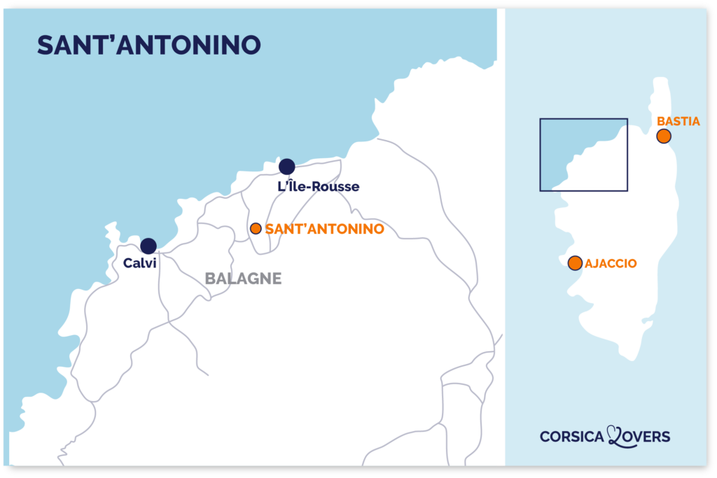 Mapa Sant Antonino Balagne Córcega
