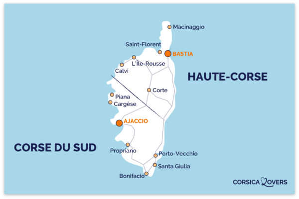 Carte Détaillée De La Corse Du Sud à Imprimer corsicalovers.fr
