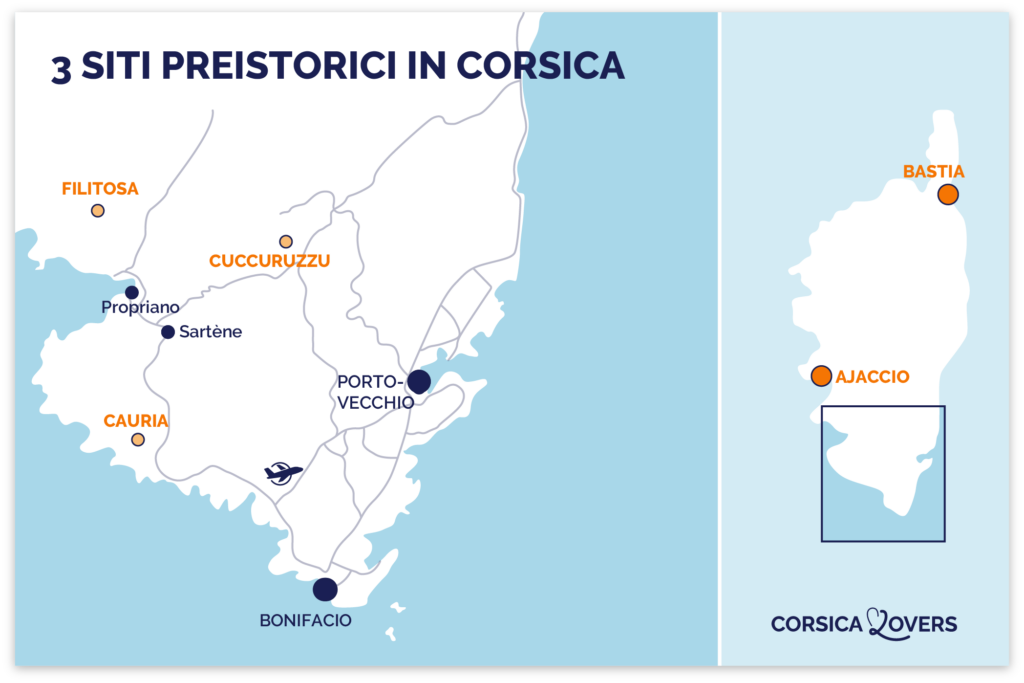 mappa siti preistorici Corsica