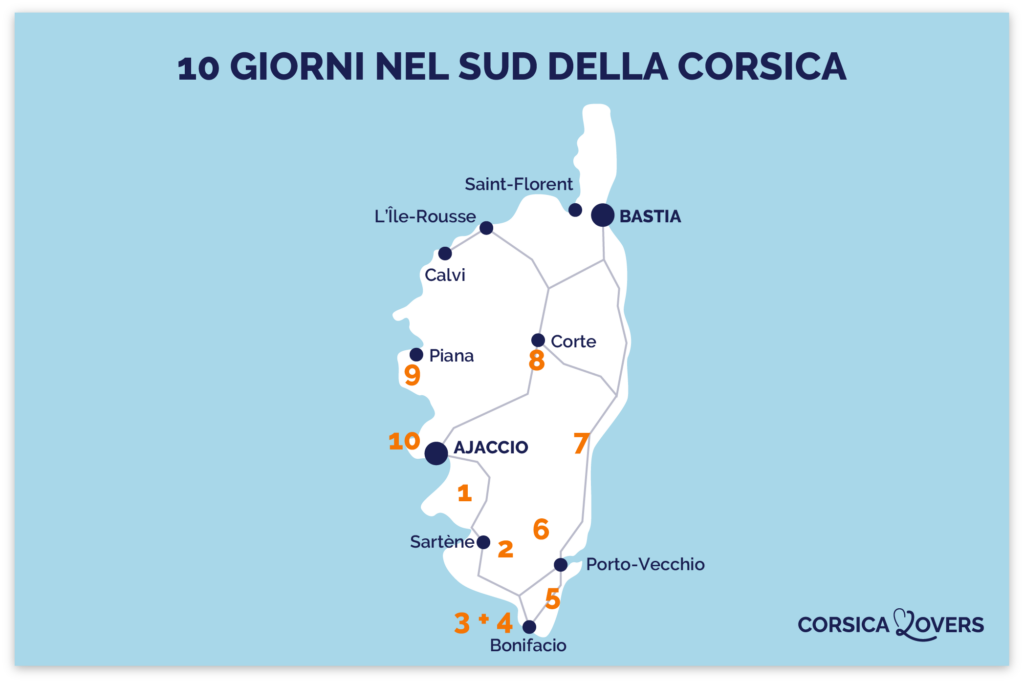 Itinerario di 10 giorni in Corsica del Sud
