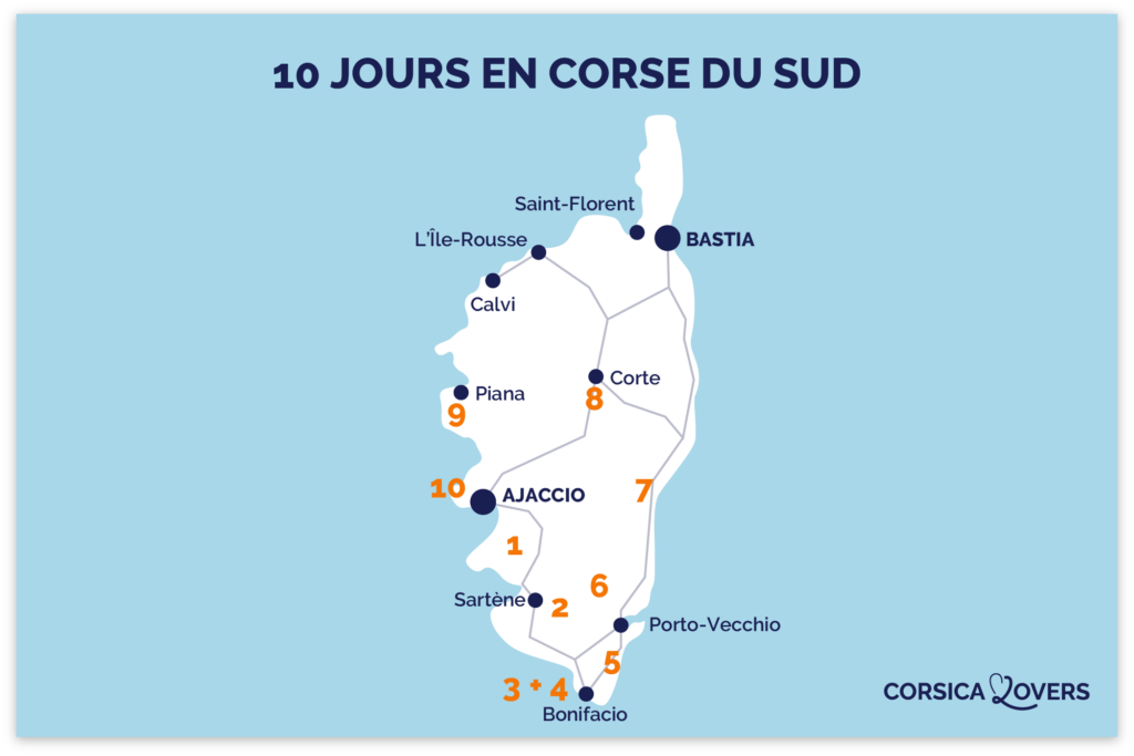 10 jours Corse Sud itineraire circuit