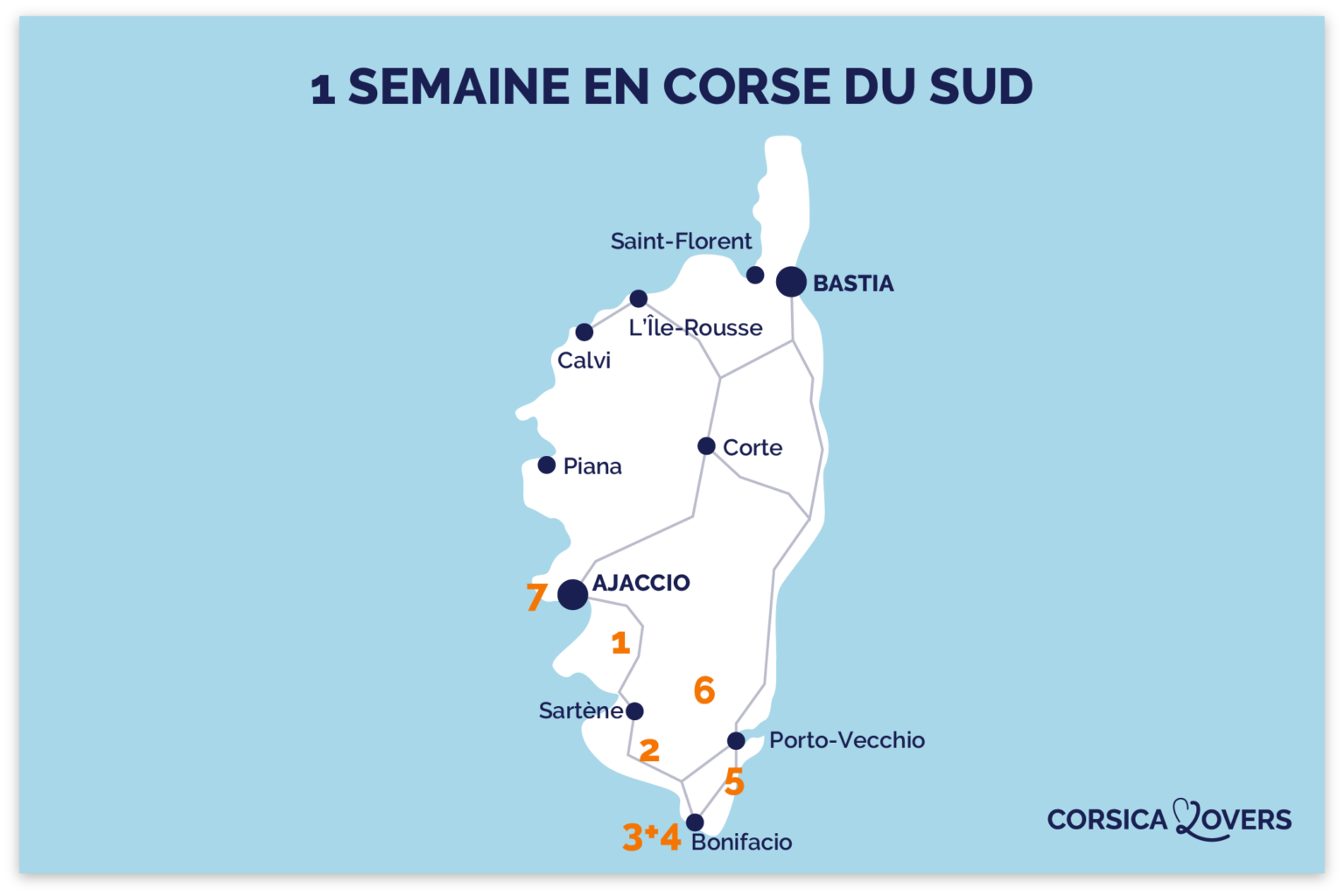 Carte Détaillée De La Corse Du Sud à Imprimer corsicalovers.fr