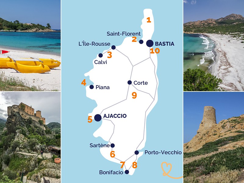 itinerario 10 giorni Circuito di viaggio in Corsica