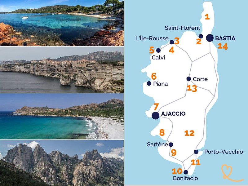 itinerary 2 weeks Corsica 14 days road trip circuit