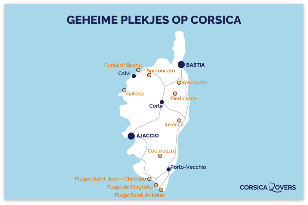 Geheime Corsicaanse kaart buiten de gebaande paden