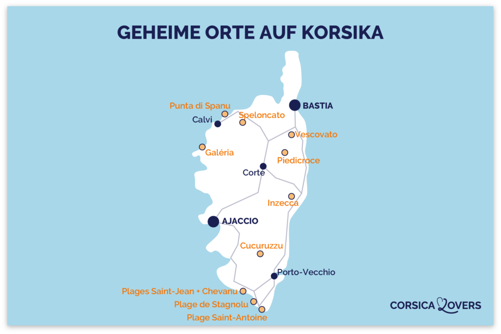 Korsikas geheime Karte abseits der ausgetretenen Pfade