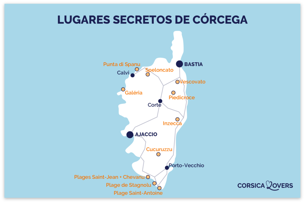Mapa secreto de Córcega fuera de los caminos trillados