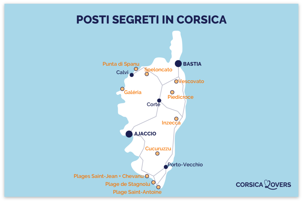 Mappa segreta della Corsica fuori dai sentieri battuti