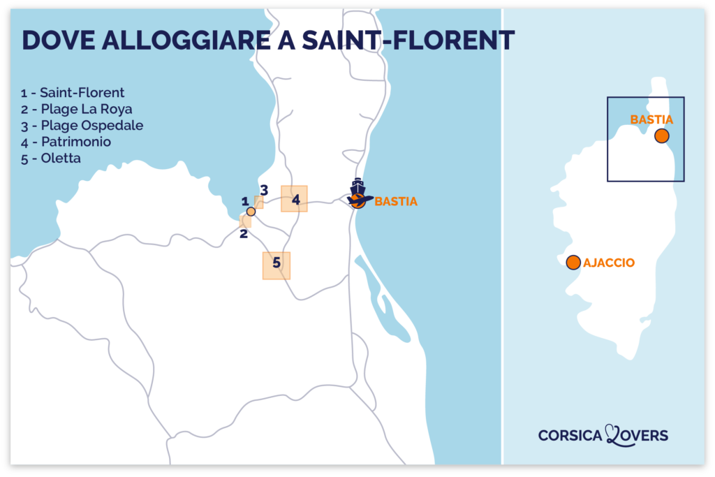 Mappa dei migliori posti dove alloggiare a Saint Florent