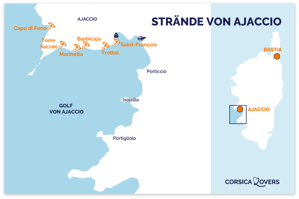 karte schönste strände ajaccio beste