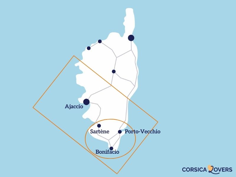 Zuid-Corsica kaart definitie