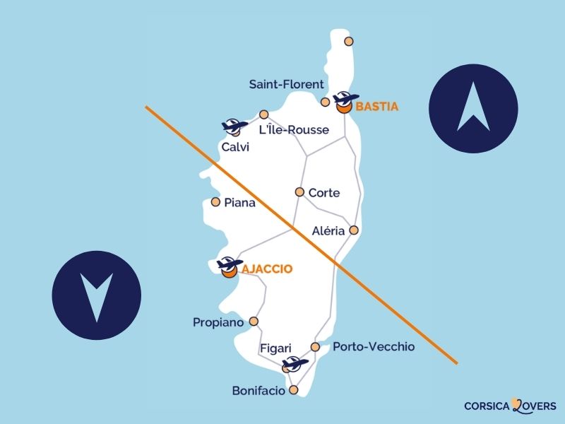 beste deel Corsica noord of zuid